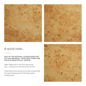 Modway Furniture Hudson 60" Contemporary Burl Wood Sideboard - Stylish Storage Solution with Soft-Close Doors EEI-6860-BUR