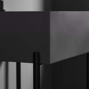 Modway Furniture Etch 24" Bathroom Vanity with Raw Concrete Top & Open Acacia Shelf – Modern Industrial Design EEI-6861-BLK-WHI