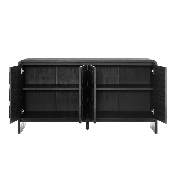 Modway Furniture Toscana 61" Mid-Century Modern Sideboard with Soft-Close Doors and Elegant Storage Solution Black EEI-6862-BLK