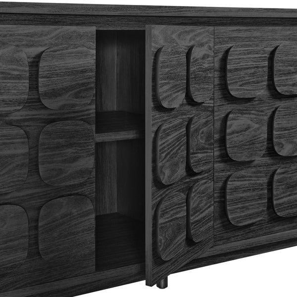Modway Furniture Toscana 61" Mid-Century Modern Sideboard with Soft-Close Doors and Elegant Storage Solution Black EEI-6862-BLK