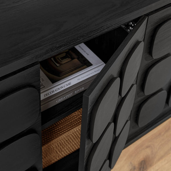 Modway Furniture Toscana 61" Mid-Century Modern Sideboard with Soft-Close Doors and Elegant Storage Solution Black EEI-6862-BLK