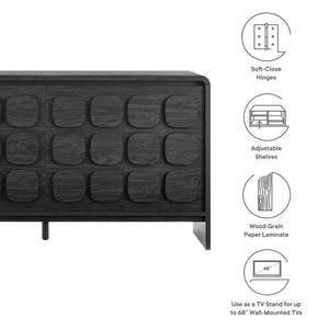 Modway Furniture Toscana 61" Mid-Century Modern Sideboard with Soft-Close Doors and Elegant Storage Solution Black EEI-6862-BLK