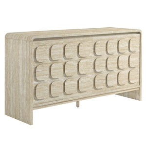 Modway Furniture Toscana 61" Mid-Century Modern Sideboard with Soft-Close Doors and Elegant Storage Solution Travertine EEI-6862-TRA