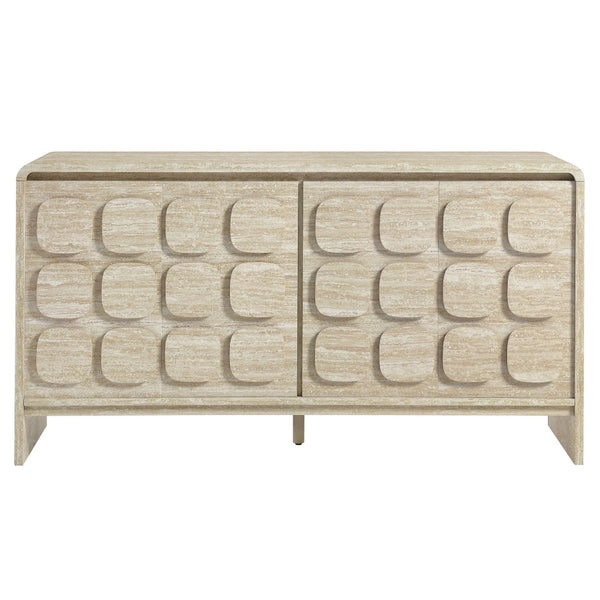 Modway Furniture Toscana 61" Mid-Century Modern Sideboard with Soft-Close Doors and Elegant Storage Solution Travertine EEI-6862-TRA