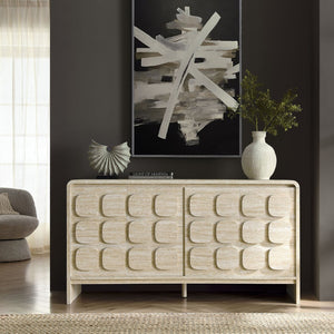 Modway Furniture Toscana 61" Mid-Century Modern Sideboard with Soft-Close Doors and Elegant Storage Solution Travertine EEI-6862-TRA