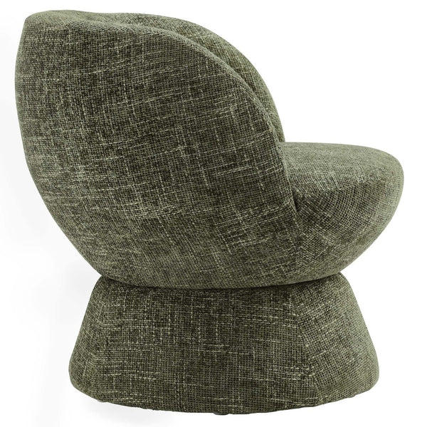 Modway Furniture Vesta Swivel Chair - Elegant Chenille Upholstered Barrel Design with 360° Movement and Comfort Basil EEI-6863-BAS
