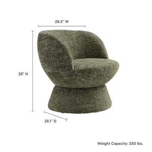 Modway Furniture Vesta Swivel Chair - Elegant Chenille Upholstered Barrel Design with 360° Movement and Comfort Basil EEI-6863-BAS