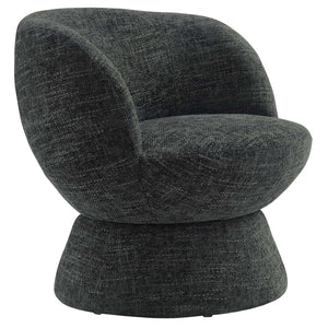 Modway Furniture Vesta Swivel Chair - Elegant Chenille Upholstered Barrel Design with 360° Movement and Comfort Carbon Black EEI-6863-CAR