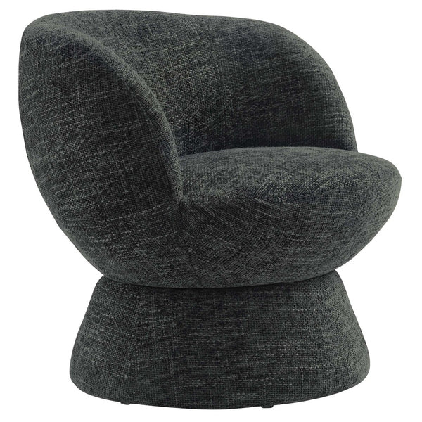 Modway Furniture Vesta Swivel Chair - Elegant Chenille Upholstered Barrel Design with 360° Movement and Comfort Carbon Black EEI-6863-CAR