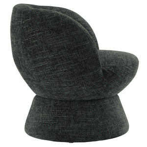 Modway Furniture Vesta Swivel Chair - Elegant Chenille Upholstered Barrel Design with 360° Movement and Comfort Carbon Black EEI-6863-CAR