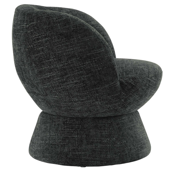 Modway Furniture Vesta Swivel Chair - Elegant Chenille Upholstered Barrel Design with 360° Movement and Comfort Carbon Black EEI-6863-CAR