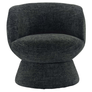 Modway Furniture Vesta Swivel Chair - Elegant Chenille Upholstered Barrel Design with 360° Movement and Comfort Carbon Black EEI-6863-CAR