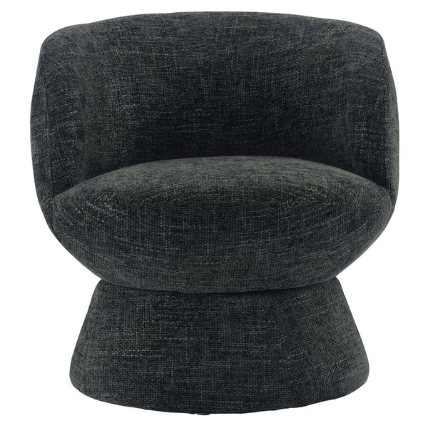 Modway Furniture Vesta Swivel Chair - Elegant Chenille Upholstered Barrel Design with 360° Movement and Comfort Carbon Black EEI-6863-CAR