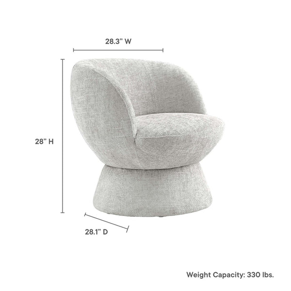 Modway Furniture Vesta Swivel Chair - Elegant Chenille Upholstered Barrel Design with 360° Movement and Comfort Dove Gray EEI-6863-DOV