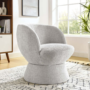 Modway Furniture Vesta Swivel Chair - Elegant Chenille Upholstered Barrel Design with 360° Movement and Comfort Dove Gray EEI-6863-DOV