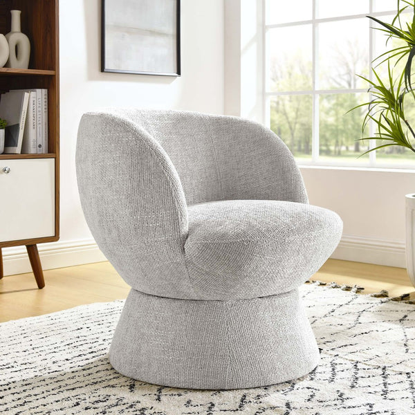 Modway Furniture Vesta Swivel Chair - Elegant Chenille Upholstered Barrel Design with 360° Movement and Comfort Dove Gray EEI-6863-DOV
