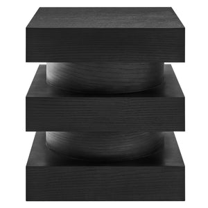 Modway Furniture Perpetuate Totem End Table - Art Deco Inspired Accent with Geometric Design for Modern Living Spaces Black EEI-6864-BLK