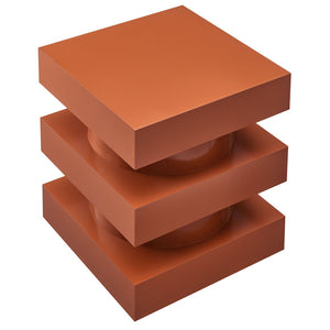 Modway Furniture Perpetuate Totem End Table - Art Deco Inspired Accent with Geometric Design for Modern Living Spaces Cayenne EEI-6864-CAY