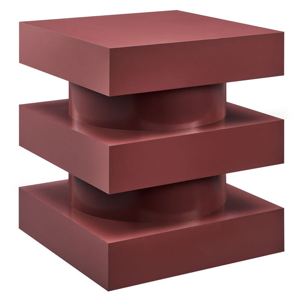 Modway Furniture Perpetuate Totem End Table - Art Deco Inspired Accent with Geometric Design for Modern Living Spaces Spiced Apple EEI-6864-SPA