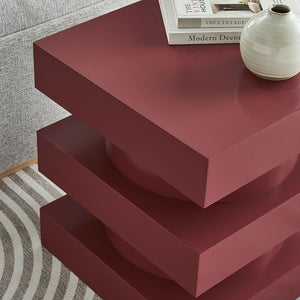 Modway Furniture Perpetuate Totem End Table - Art Deco Inspired Accent with Geometric Design for Modern Living Spaces Spiced Apple EEI-6864-SPA