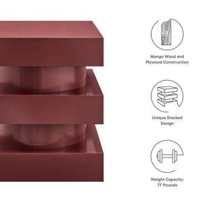 Modway Furniture Perpetuate Totem End Table - Art Deco Inspired Accent with Geometric Design for Modern Living Spaces Spiced Apple EEI-6864-SPA