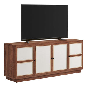 Modway Furniture Capri 63" Mid-Century Modern Wood Grain TV Console - Stylish Storage with Soft-Close Doors & Cable Management EEI-6865-WAL