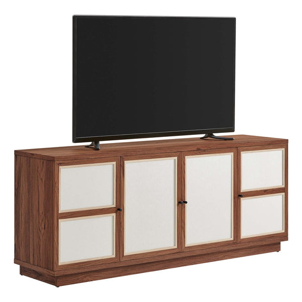 Modway Furniture Capri 63" Mid-Century Modern Wood Grain TV Console - Stylish Storage with Soft-Close Doors & Cable Management EEI-6865-WAL