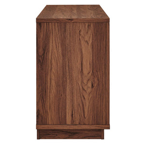 Modway Furniture Capri 63" Mid-Century Modern Wood Grain TV Console - Stylish Storage with Soft-Close Doors & Cable Management EEI-6865-WAL