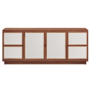 Modway Furniture Capri 63" Mid-Century Modern Wood Grain TV Console - Stylish Storage with Soft-Close Doors & Cable Management EEI-6865-WAL