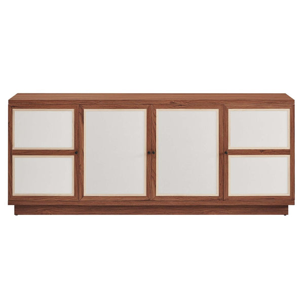 Modway Furniture Capri 63" Mid-Century Modern Wood Grain TV Console - Stylish Storage with Soft-Close Doors & Cable Management EEI-6865-WAL
