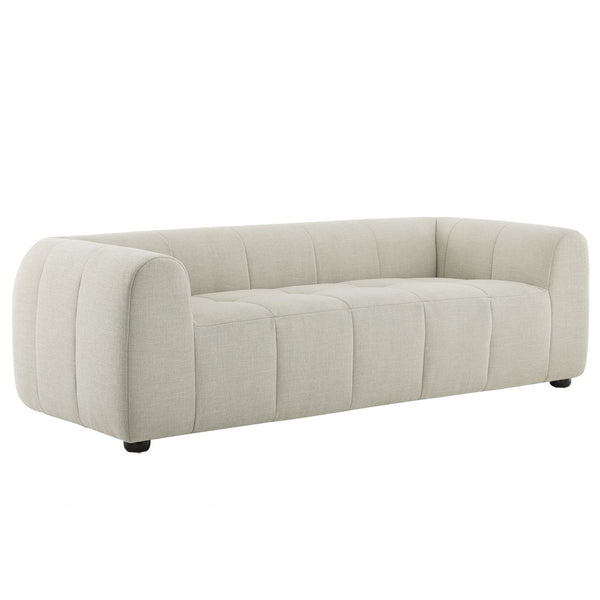 Modway Furniture Liana Upholstered Fabric Sofa - Chic Retro-Modern Three-Seater for Stylish Comfort and Durability Linen EEI-6866-LIN