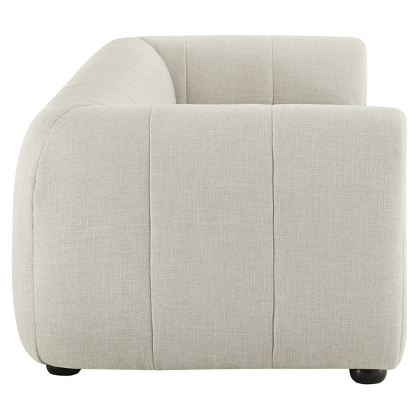 Modway Furniture Liana Upholstered Fabric Sofa - Chic Retro-Modern Three-Seater for Stylish Comfort and Durability Linen EEI-6866-LIN