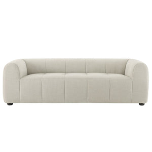 Modway Furniture Liana Upholstered Fabric Sofa - Chic Retro-Modern Three-Seater for Stylish Comfort and Durability Linen EEI-6866-LIN