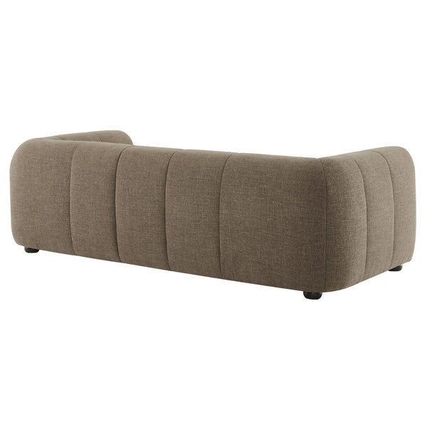 Modway Furniture Liana Upholstered Fabric Sofa - Chic Retro-Modern Three-Seater for Stylish Comfort and Durability Mocha EEI-6866-MOC