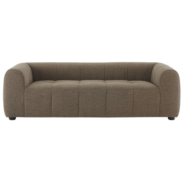 Modway Furniture Liana Upholstered Fabric Sofa - Chic Retro-Modern Three-Seater for Stylish Comfort and Durability Mocha EEI-6866-MOC