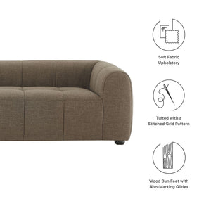 Modway Furniture Liana Upholstered Fabric Sofa - Chic Retro-Modern Three-Seater for Stylish Comfort and Durability Mocha EEI-6866-MOC