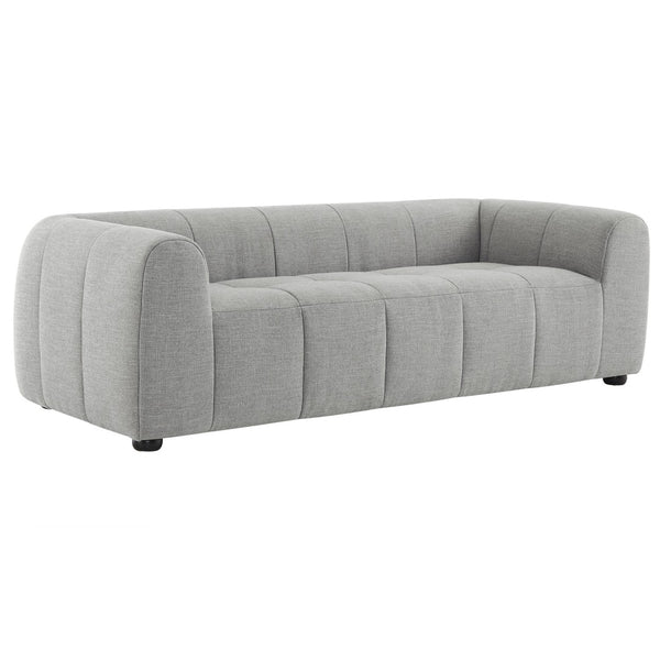 Modway Furniture Liana Upholstered Fabric Sofa - Chic Retro-Modern Three-Seater for Stylish Comfort and Durability Pewter EEI-6866-PEW