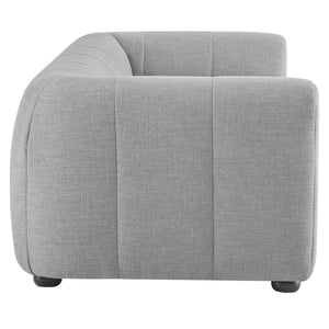 Modway Furniture Liana Upholstered Fabric Sofa - Chic Retro-Modern Three-Seater for Stylish Comfort and Durability Pewter EEI-6866-PEW