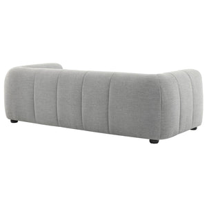 Modway Furniture Liana Upholstered Fabric Sofa - Chic Retro-Modern Three-Seater for Stylish Comfort and Durability Pewter EEI-6866-PEW