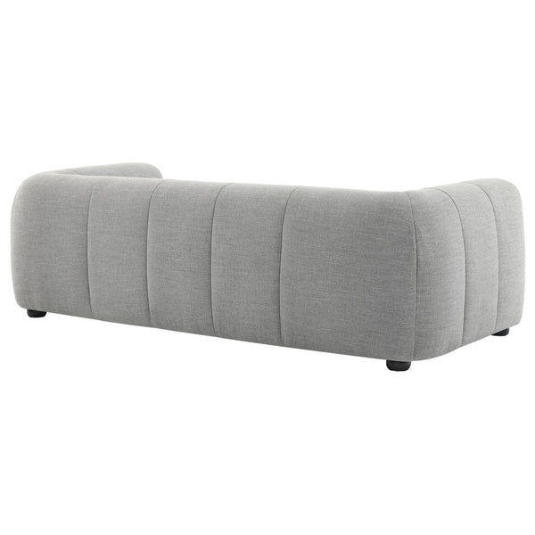 Modway Furniture Liana Upholstered Fabric Sofa - Chic Retro-Modern Three-Seater for Stylish Comfort and Durability Pewter EEI-6866-PEW