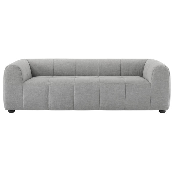 Modway Furniture Liana Upholstered Fabric Sofa - Chic Retro-Modern Three-Seater for Stylish Comfort and Durability Pewter EEI-6866-PEW