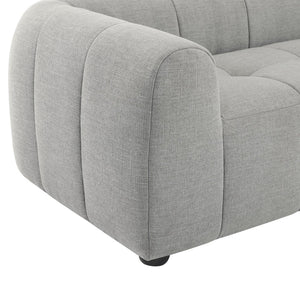 Modway Furniture Liana Upholstered Fabric Sofa - Chic Retro-Modern Three-Seater for Stylish Comfort and Durability Pewter EEI-6866-PEW