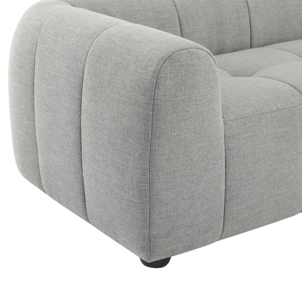 Modway Furniture Liana Upholstered Fabric Sofa - Chic Retro-Modern Three-Seater for Stylish Comfort and Durability Pewter EEI-6866-PEW