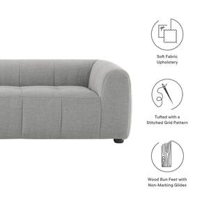 Modway Furniture Liana Upholstered Fabric Sofa - Chic Retro-Modern Three-Seater for Stylish Comfort and Durability Pewter EEI-6866-PEW