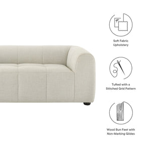 Modway Furniture Liana Upholstered Fabric Loveseat - Chic Retro-Modern Design with Deep Seating for Ultimate Comfort Linen EEI-6867-LIN
