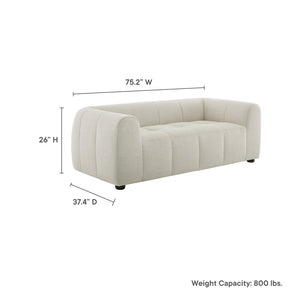 Modway Furniture Liana Upholstered Fabric Loveseat - Chic Retro-Modern Design with Deep Seating for Ultimate Comfort Linen EEI-6867-LIN