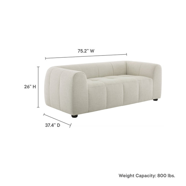 Modway Furniture Liana Upholstered Fabric Loveseat - Chic Retro-Modern Design with Deep Seating for Ultimate Comfort Linen EEI-6867-LIN