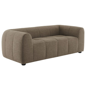 Modway Furniture Liana Upholstered Fabric Loveseat - Chic Retro-Modern Design with Deep Seating for Ultimate Comfort Mocha EEI-6867-MOC