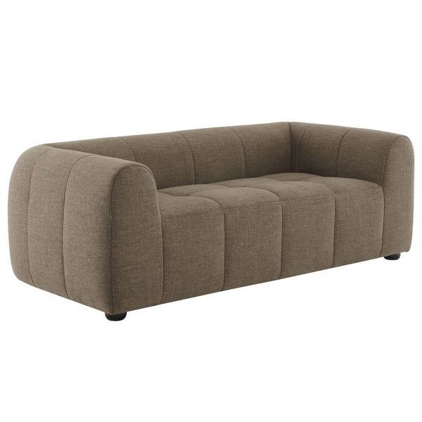 Modway Furniture Liana Upholstered Fabric Loveseat - Chic Retro-Modern Design with Deep Seating for Ultimate Comfort Mocha EEI-6867-MOC