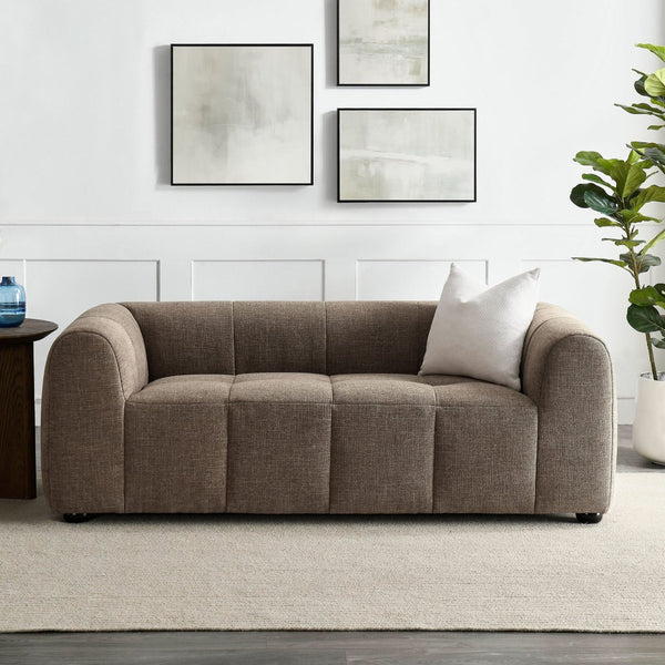 Modway Furniture Liana Upholstered Fabric Loveseat - Chic Retro-Modern Design with Deep Seating for Ultimate Comfort Mocha EEI-6867-MOC